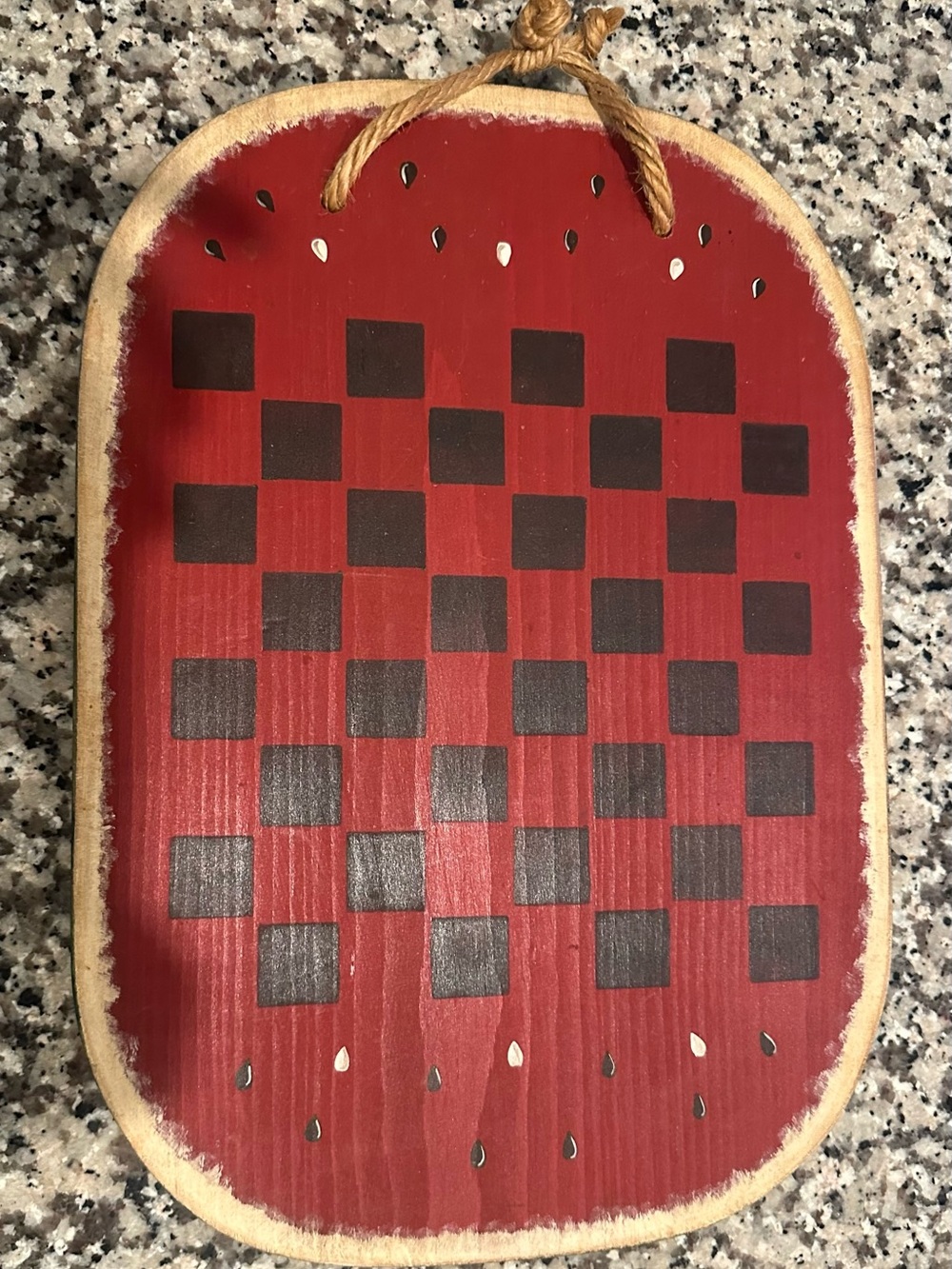 Folk art wooden watermelon